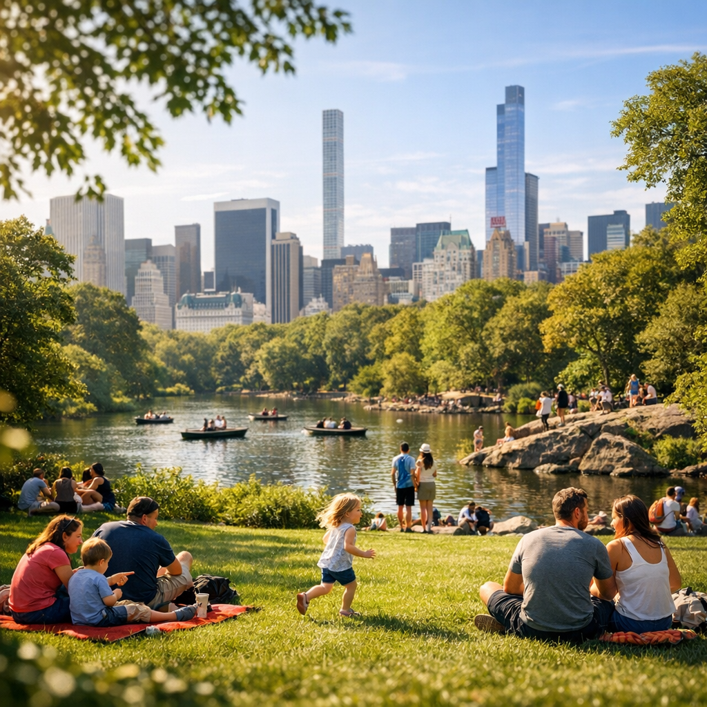 Preparer son voyage a new york photorealistic central park city